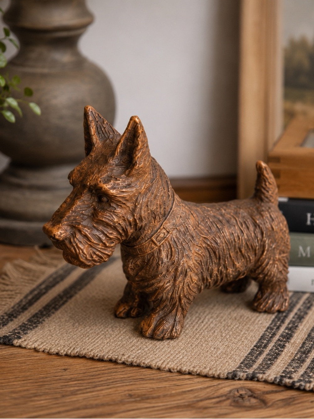 Vintage Scottish Terrier Dog Figurine Paperweight Mid Century Scottie Dog